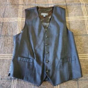Pronto Uomo Platinum Men Black 100% Wool Tuxedo Vest Waistcoat Size L 5 Button